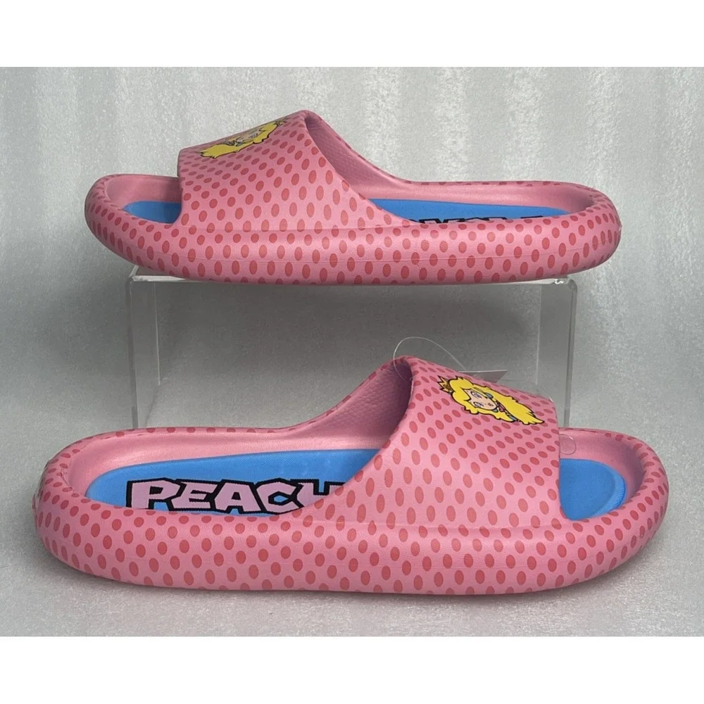 Ground Up Princess Peach Slides Slip On Pink Sandals Super Mario Women's Size 11